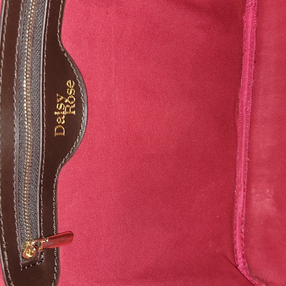 Brown Checkered Daisy Rose Bag and Wallet - Picture 3 of 11